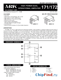 Datasheet MSK171/172 manufacturer M.S. Kennedy