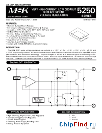 Datasheet MSK5250-2.5H manufacturer M.S. Kennedy