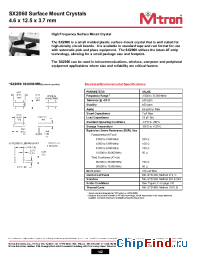 Datasheet SX2060 manufacturer MtronPTI