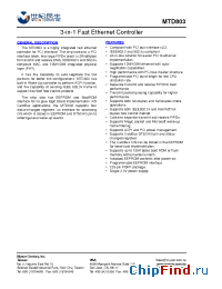 Datasheet MTD803 manufacturer Myson