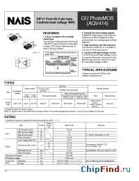 Datasheet AQV414AX manufacturer Nais