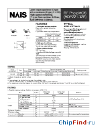 Datasheet AQY221R2SX manufacturer Nais