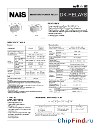 Datasheet DK1A1B-12V manufacturer Nais