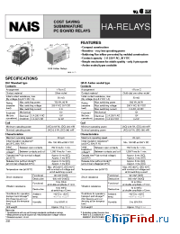Datasheet HA1-DC12V manufacturer Nais