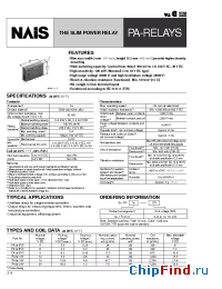 Datasheet PA1A-12V manufacturer Nais
