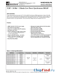 Datasheet N16D1633LPAC2-60I manufacturer NanoAmp