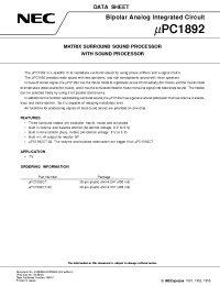 Datasheet 1892 производства NEC
