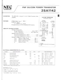 Datasheet 2SA1142 manufacturer NEC