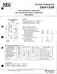 Datasheet 2SA1226 manufacturer NEC