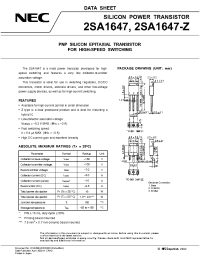 Datasheet 2SA1647 manufacturer NEC