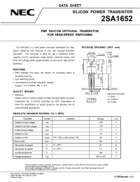 Datasheet 2SA1652 manufacturer NEC