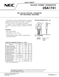 Datasheet 2SA1741 manufacturer NEC