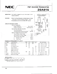 Datasheet 2SA915 manufacturer NEC