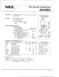 Datasheet 2SA953 manufacturer NEC