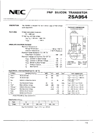 Datasheet 2SA954 производства NEC
