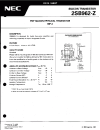 Datasheet 2SB962-Z manufacturer NEC