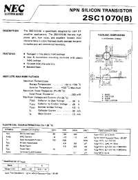 Datasheet 2SC1070 производства NEC