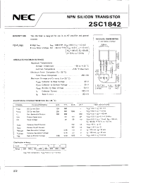 Datasheet 2SC1842 manufacturer NEC