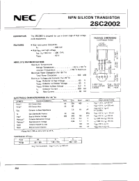 Datasheet 2SC2002 manufacturer NEC