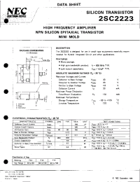 Datasheet 2SC2223 manufacturer NEC