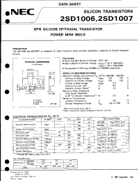 Datasheet 2SD1006 manufacturer NEC