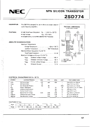 Datasheet 2SD774 manufacturer NEC