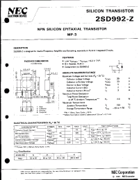 Datasheet 2SD992 manufacturer NEC