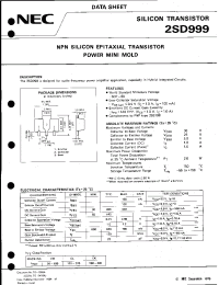 Datasheet 2SD999 manufacturer NEC