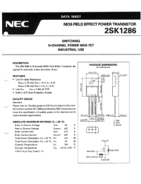 Datasheet 2SK1286 manufacturer NEC