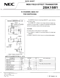 Datasheet 2SK1581 manufacturer NEC