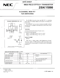 Datasheet 2SK1586 manufacturer NEC