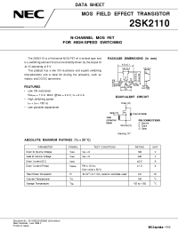 Datasheet 2SK2110 manufacturer NEC