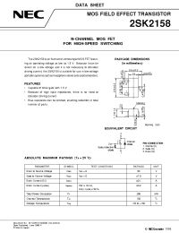 Datasheet 2SK2158 manufacturer NEC