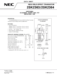 Datasheet 2SK2364 manufacturer NEC