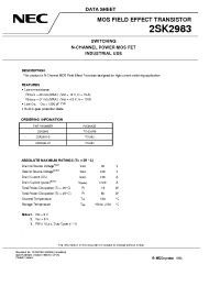 Datasheet 2SK2983-S manufacturer NEC