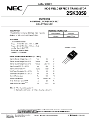 Datasheet 2SK3059 manufacturer NEC