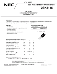 Datasheet 2SK3115 manufacturer NEC