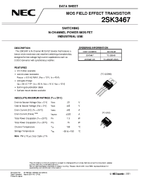 Datasheet 2SK3467 manufacturer NEC