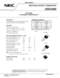 Datasheet 2SK3480-ZJ manufacturer NEC
