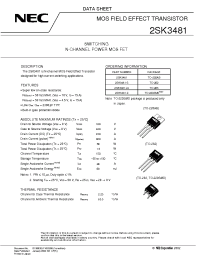 Datasheet 2SK3481-S manufacturer NEC