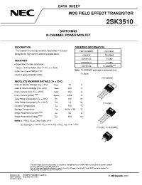 Datasheet 2SK3510-S manufacturer NEC