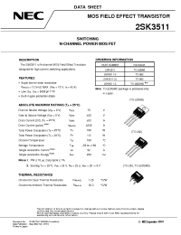 Datasheet 2SK3511 manufacturer NEC