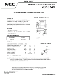 Datasheet 2SK3749 manufacturer NEC