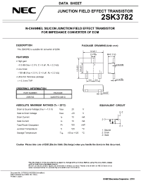 Datasheet 2SK3782 manufacturer NEC