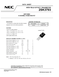 Datasheet 2SK3793 manufacturer NEC