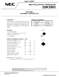 Datasheet 2SK3993 manufacturer NEC