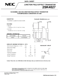 Datasheet 2SK4027 manufacturer NEC
