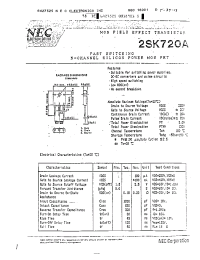 Datasheet 2SK720A manufacturer NEC