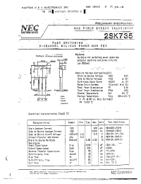 Datasheet 2SK735 manufacturer NEC