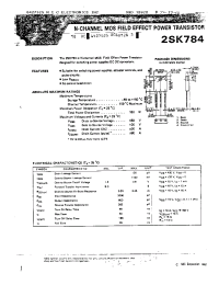 Datasheet 2SK784 manufacturer NEC